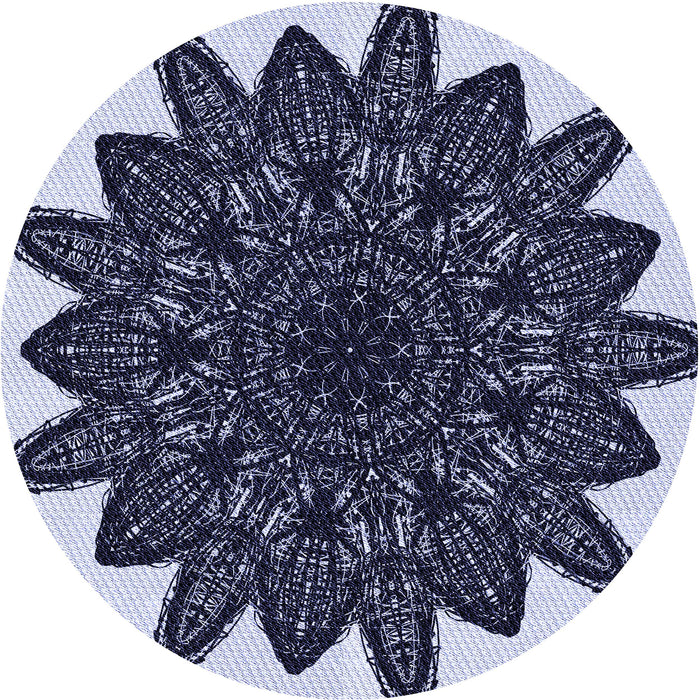 Square Patterned Night Blue Rug, pat1980blu