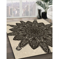 Patterned Midnight Gray Rug, pat1980brn