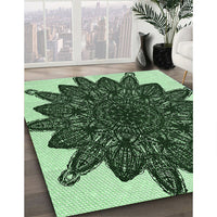 Patterned Pastel Green Rug, pat1980grn