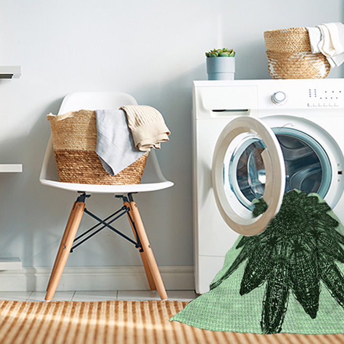 Machine Washable Transitional Pastel Green Rug in a Washing Machine, wshpat1980grn