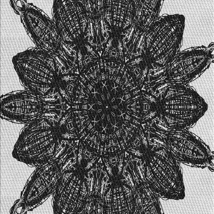 Patterned Charcoal Black Rug, pat1980gry