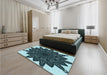 Patterned Blue Rug in a Bedroom, pat1980lblu