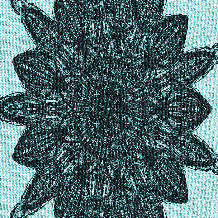 Machine Washable Transitional Blue Rug, wshpat1980lblu