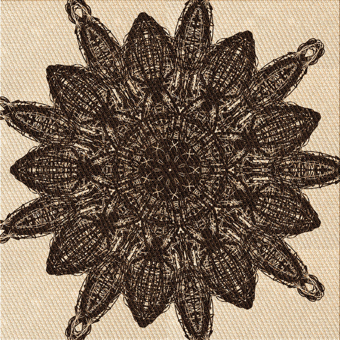 Round Patterned Red Rug, pat1980org