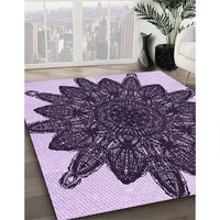 Patterned Dark Purple Rug, pat1980pur