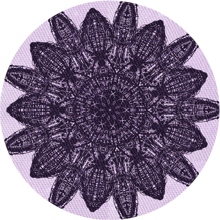 Square Machine Washable Transitional Dark Purple Rug in a Living Room, wshpat1980pur