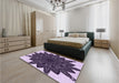 Round Machine Washable Transitional Dark Purple Rug in a Office, wshpat1980pur