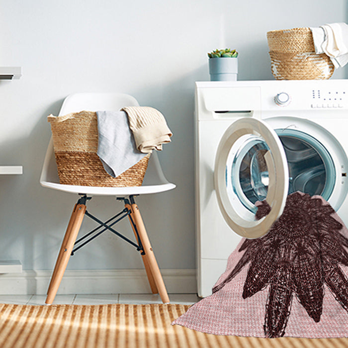 Machine Washable Transitional Pink Rug in a Washing Machine, wshpat1980rd