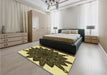 Patterned Midnight Gray Rug in a Bedroom, pat1980yw