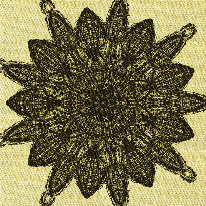 Round Patterned Midnight Gray Rug, pat1980yw