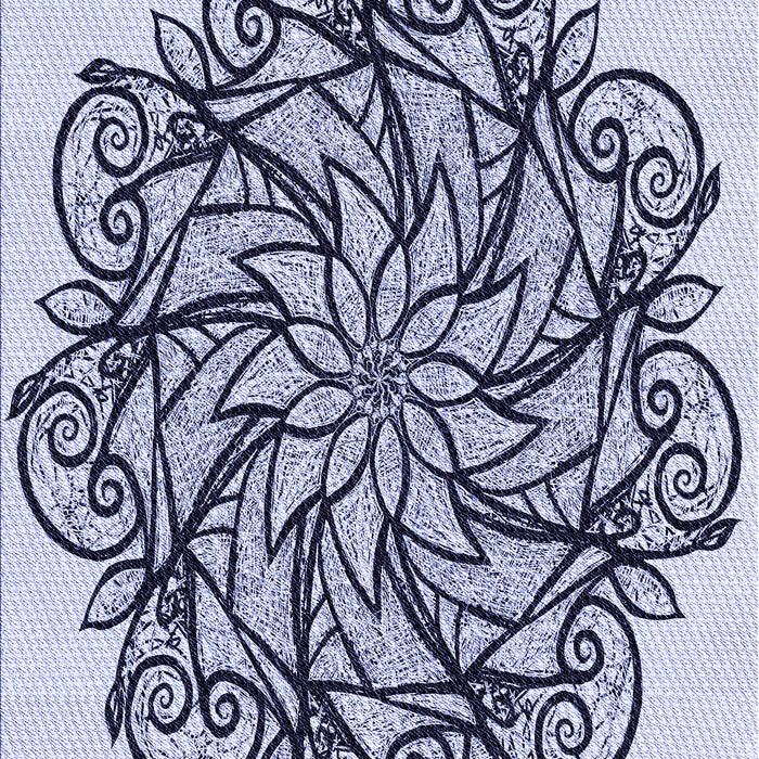 Machine Washable Transitional Blue Rug, wshpat1981blu