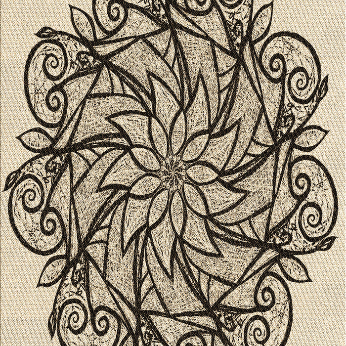 Patterned Coffee Brown Rug, pat1981brn