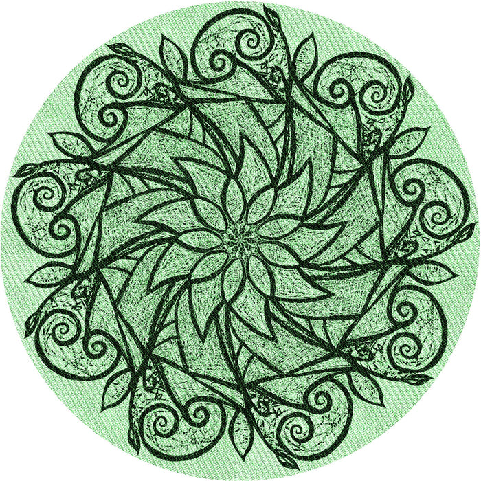 Square Machine Washable Transitional Pale Green Rug in a Living Room, wshpat1981grn