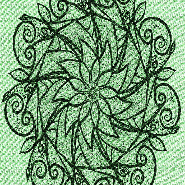 Machine Washable Transitional Pale Green Rug, wshpat1981grn