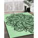 Machine Washable Transitional Pale Green Rug in a Family Room, wshpat1981grn