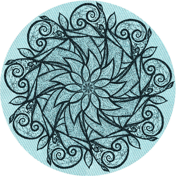 Square Patterned Electric Blue Rug, pat1981lblu