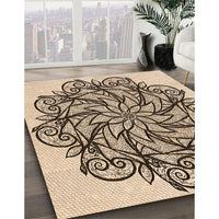 Patterned Saddle Brown Rug, pat1981org