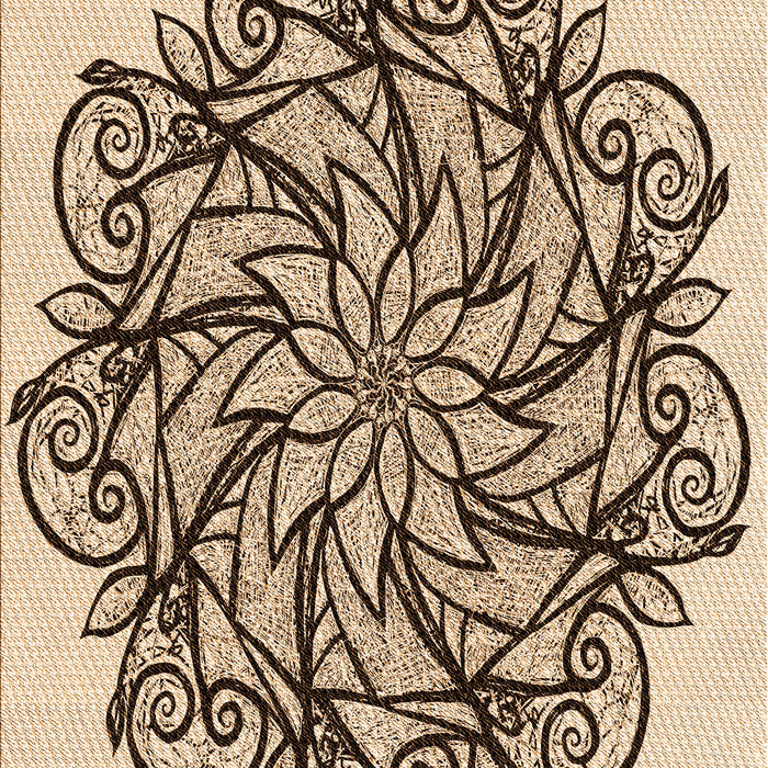 Patterned Saddle Brown Rug, pat1981org