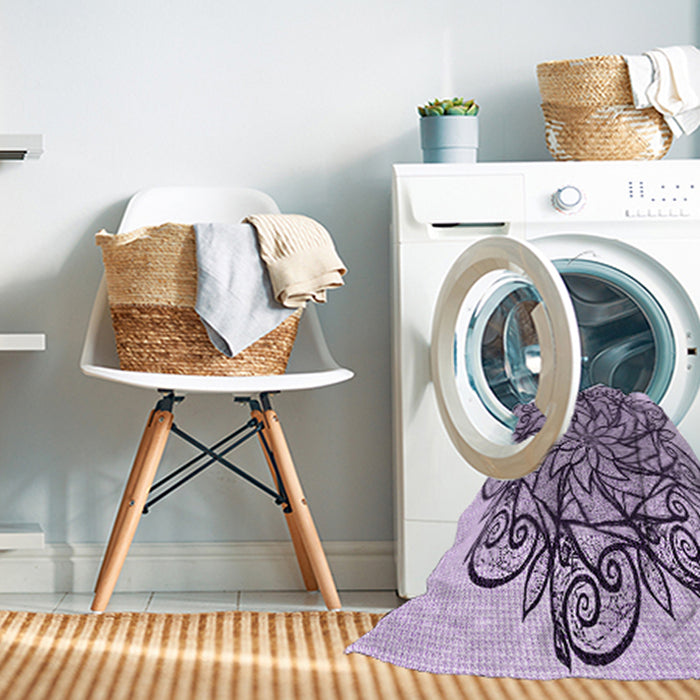 Machine Washable Transitional Purple Rug in a Washing Machine, wshpat1981pur
