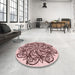 Round Patterned Pink Rug in a Office, pat1981rd