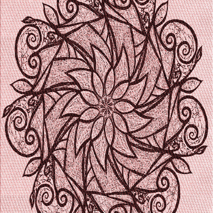 Machine Washable Transitional Pink Rug, wshpat1981rd