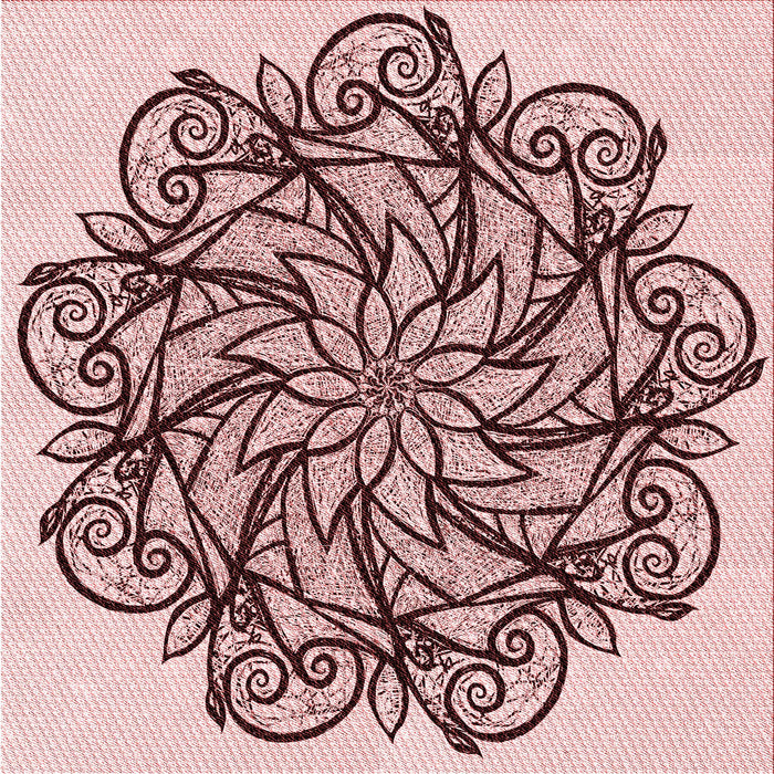 Round Machine Washable Transitional Pink Rug, wshpat1981rd