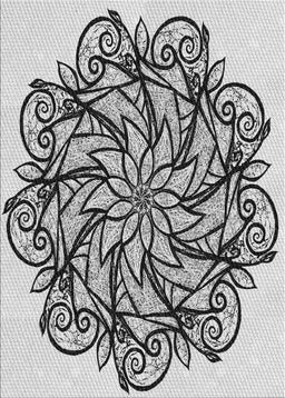 Patterned Platinum Gray Novelty Rug, pat1981
