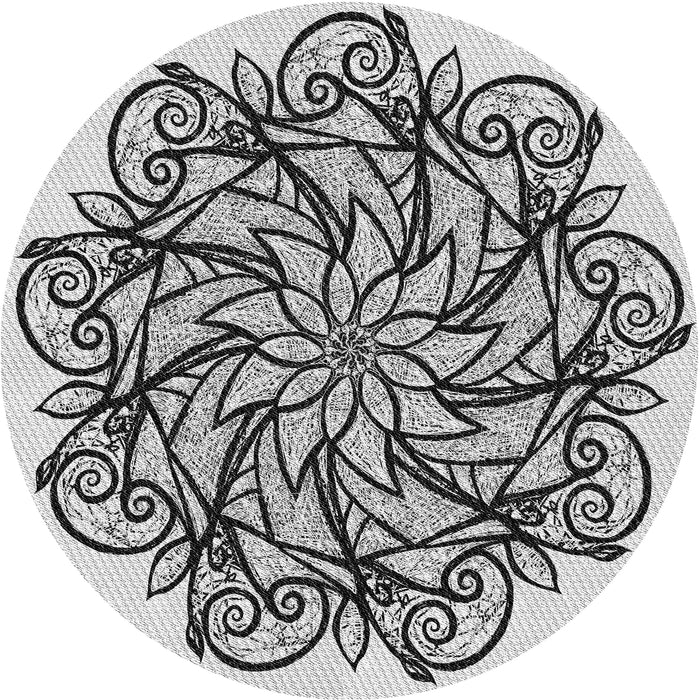 Square Machine Washable Transitional Platinum Gray Rug, wshpat1981