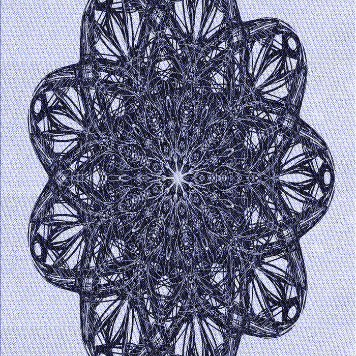 Patterned Dark Slate Blue Purple Rug, pat1982blu