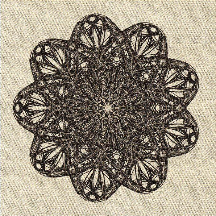 Round Patterned Golden Blonde Gold Rug, pat1982brn