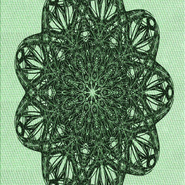 Patterned Medium Forest Green Rug, pat1982grn