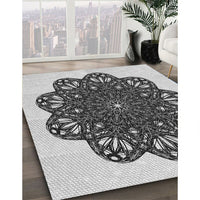 Patterned Black Rug, pat1982gry