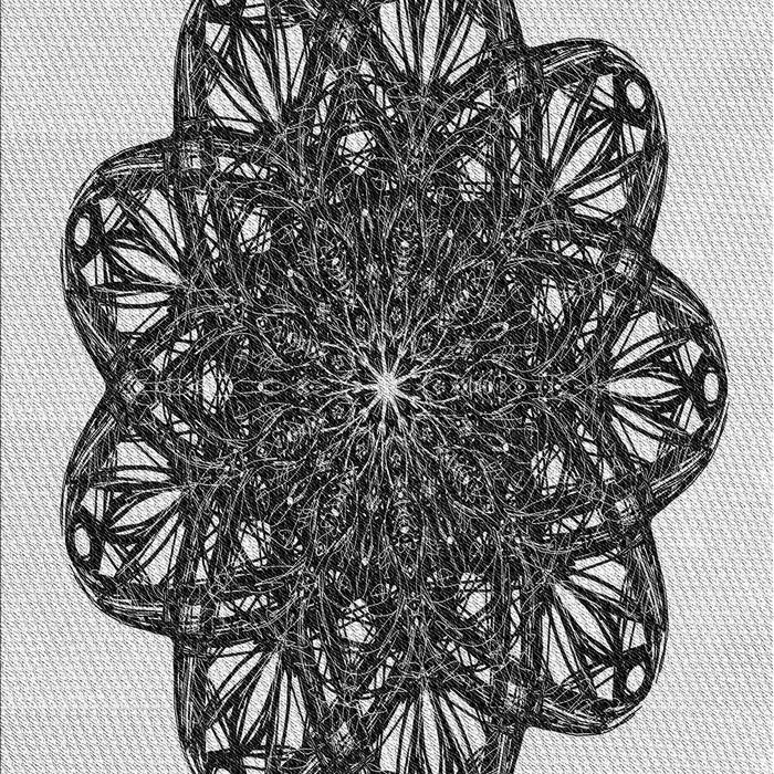 Patterned Black Rug, pat1982gry