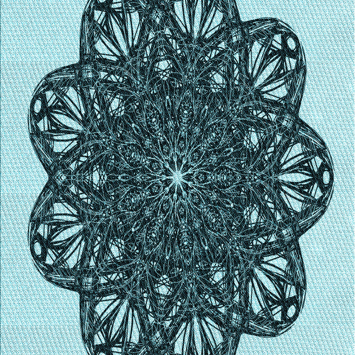 Patterned Medium Teal Green Rug, pat1982lblu