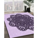 Machine Washable Transitional Blossom Pink Rug in a Family Room, wshpat1982pur