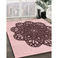 Patterned Brown Red Rug, pat1982rd