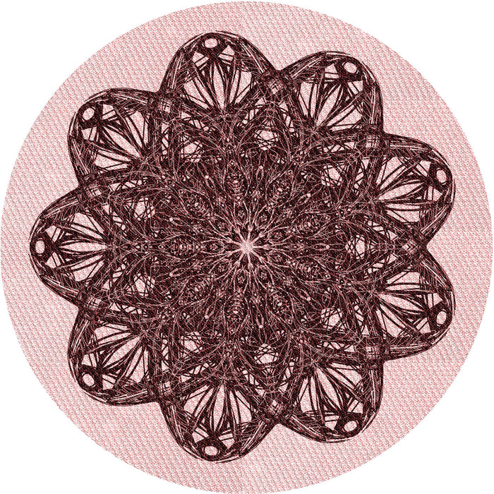 Square Patterned Brown Red Rug, pat1982rd