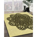 Machine Washable Transitional Mustard Yellow Rug in a Family Room, wshpat1982yw