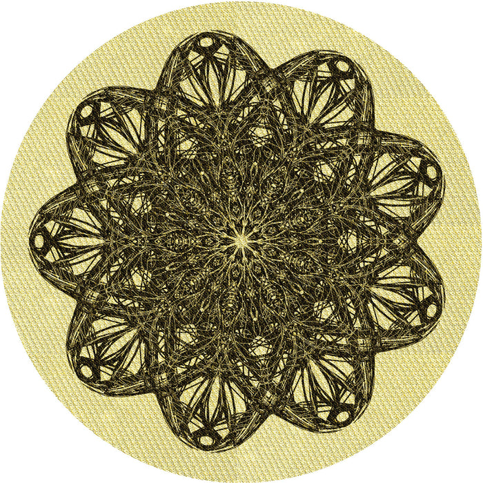 Square Patterned Mustard Yellow Rug, pat1982yw