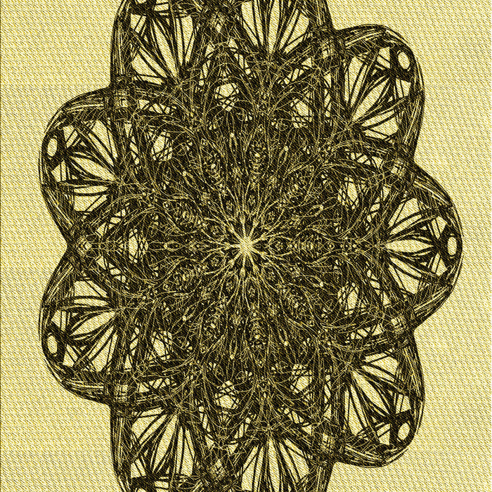 Patterned Mustard Yellow Rug, pat1982yw