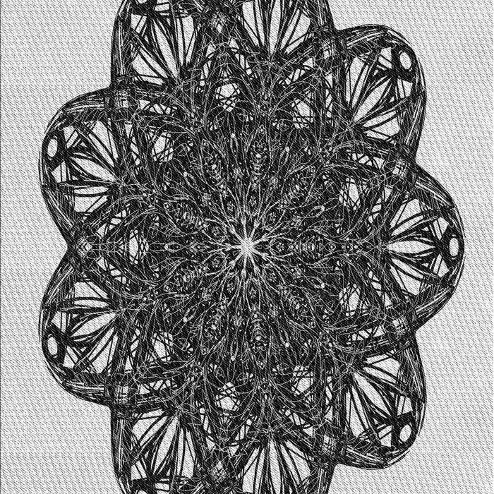 Patterned Platinum Gray Novelty Rug, pat1982