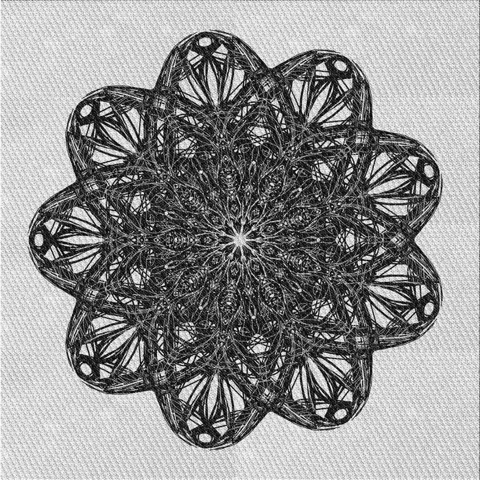 Square Patterned Platinum Gray Novelty Rug, pat1982