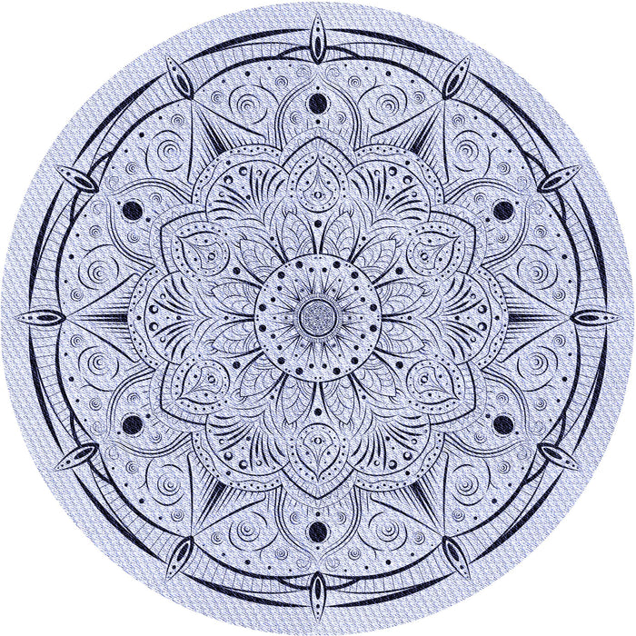 Square Patterned Lavender Blue Rug, pat1983blu