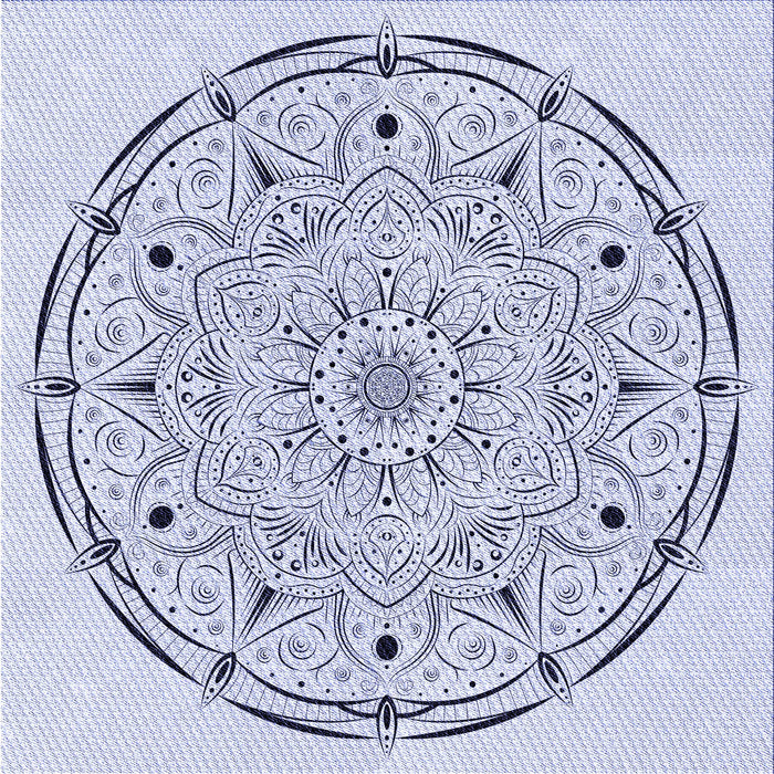 Round Patterned Lavender Blue Rug, pat1983blu