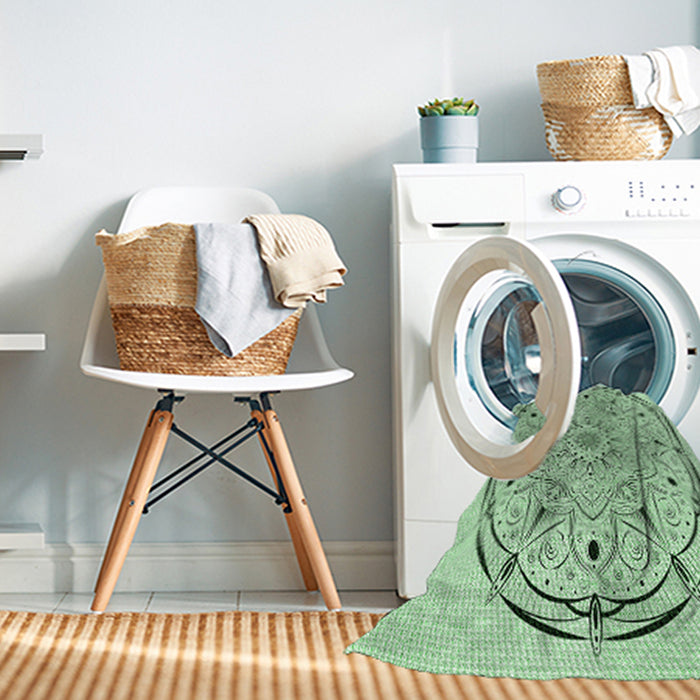 Machine Washable Transitional Mint Green Rug in a Washing Machine, wshpat1983grn