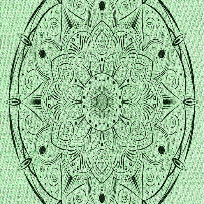 Patterned Mint Green Rug, pat1983grn