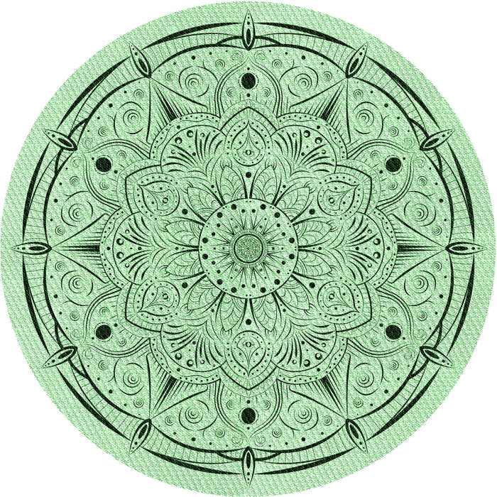 Square Patterned Mint Green Rug, pat1983grn