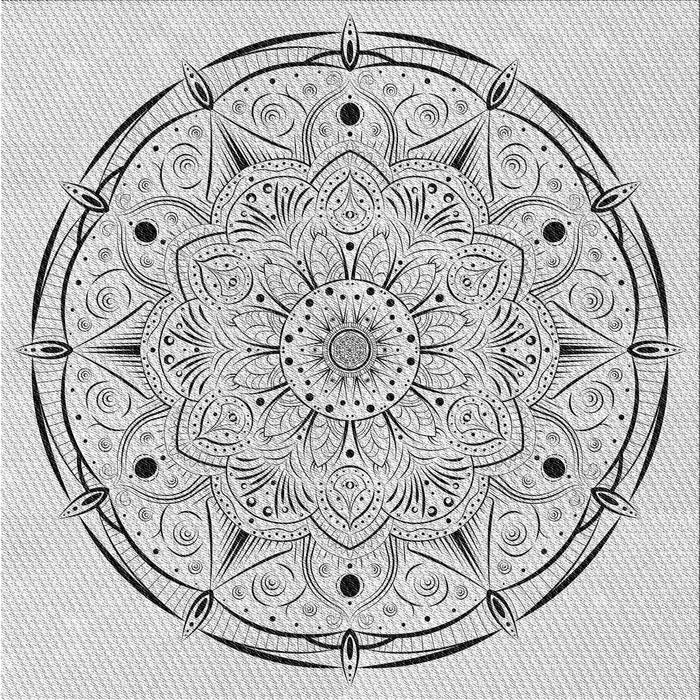 Round Patterned Platinum Gray Rug, pat1983gry