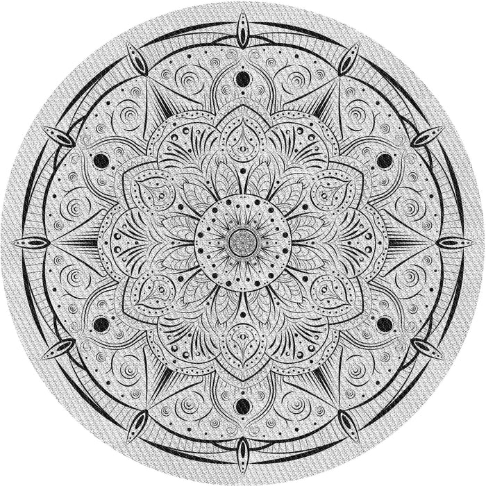 Square Patterned Platinum Gray Rug, pat1983gry