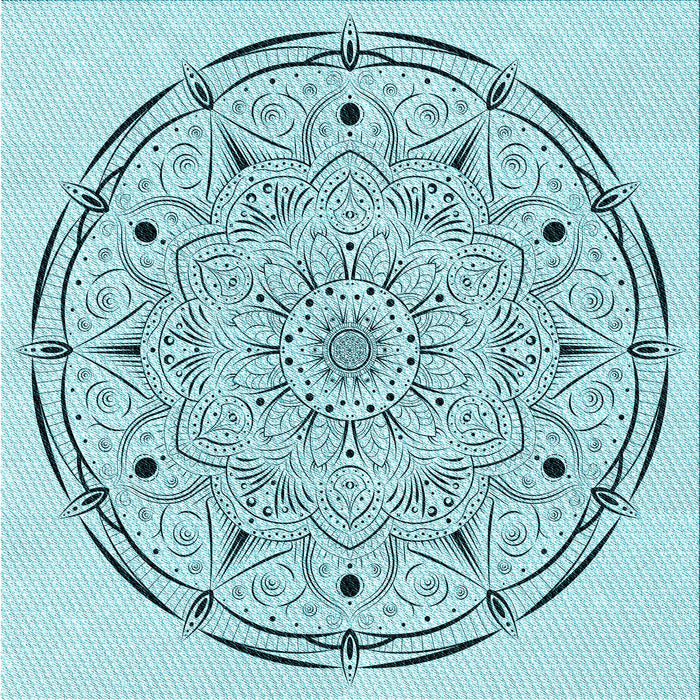 Round Patterned Electric Blue Rug, pat1983lblu